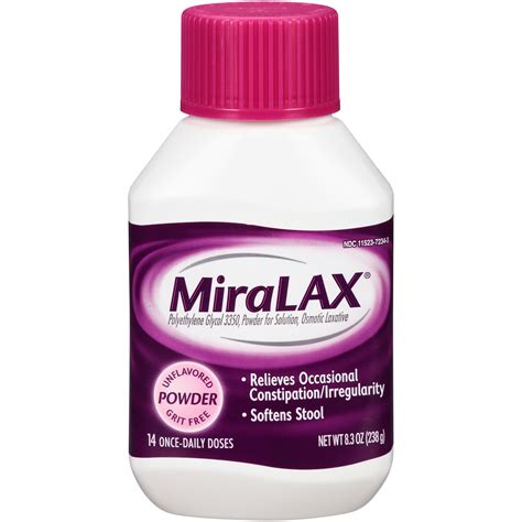 Miralax Laxative, Original Prescription Strength, Powder for Solution ...