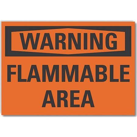 Lyle Flammable Area Warning Reflective Label, 10 in Height, 14 in Width ...