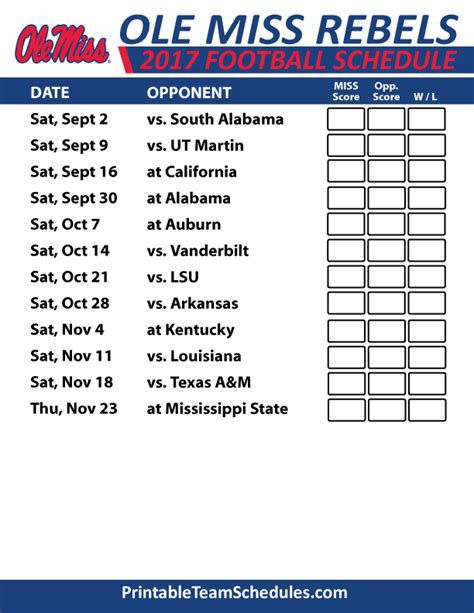 Ole Miss Football Schedule 2024 Printable - Printable New Year Banners