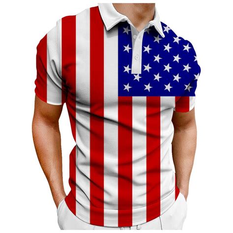 TOWED22 4th of July Polo Shirts for Men Men's American Flag Polo Shirt ...