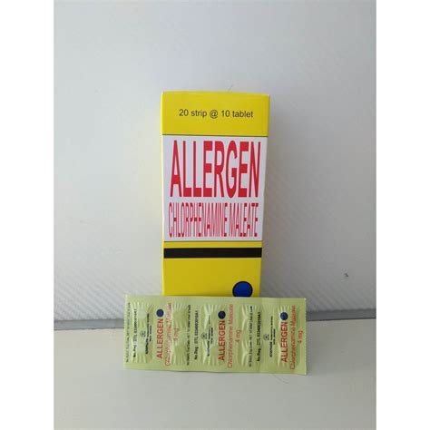 Jual Allergen alergen chlorphenamine maleate CTM 4mg per strip isi 10 tablet obat gatal alergi ...