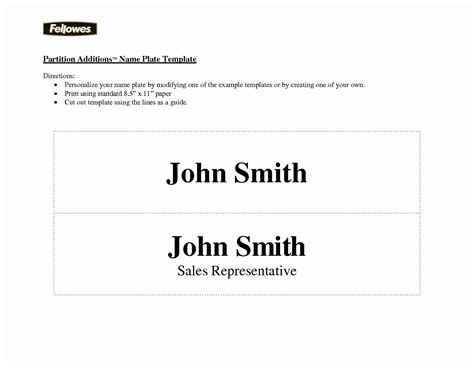 Name Plate Template Printable - Printable Free Templates