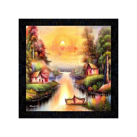 PnF Framed Poster of Hand Painting Landscape Scenery Art Paintings ...