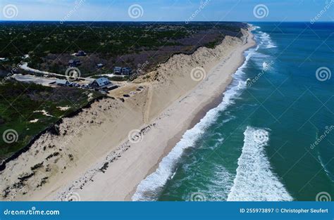 Aerial at Wellfleet, Cape Cod Showing Cahoon Hollow and the Beachcomber ...