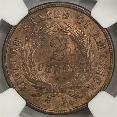 1865 Two-Cent Piece NGC MS-63 BN - Old Pueblo Coin