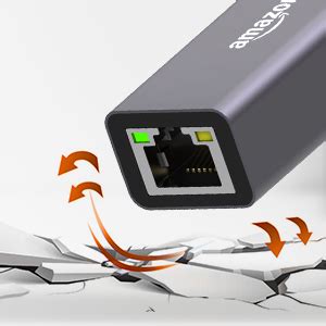 Amazon Basics USB 3.0 to RJ45 Ethernet LAN Adapter, Up to 10/100/1000 ...