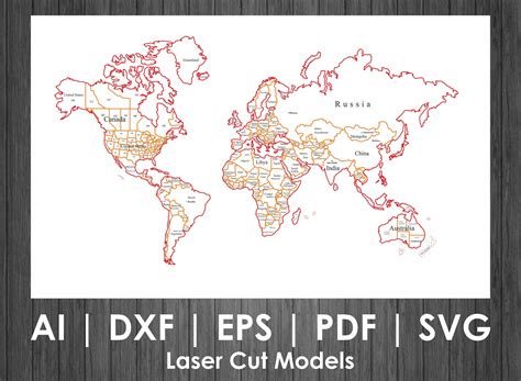 Buy World Map With Capitals World Map SVG World Map CDR Laser Online in ...