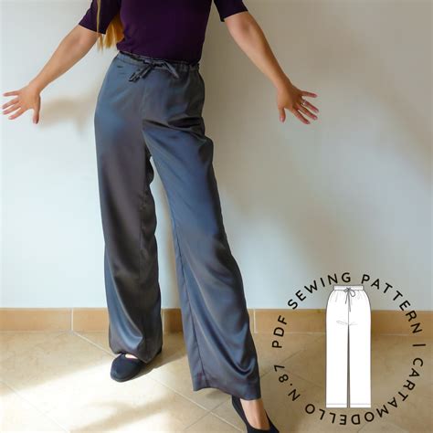 Women s wide leg pants pdf sewing pattern n 87 – Artofit