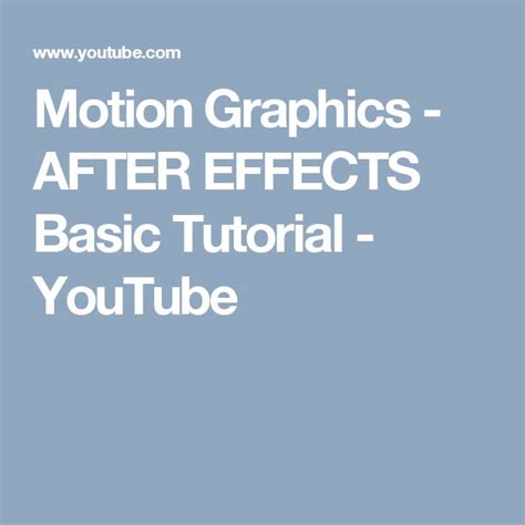 Image result for After Effects Tutorial Motion Science