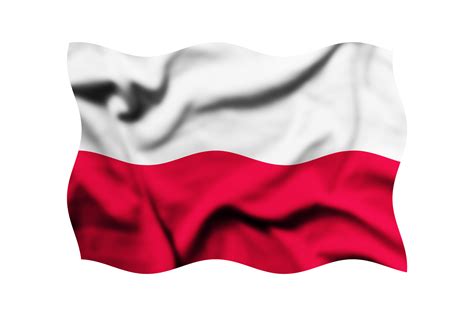 Waving the Poland flag isolated on a transparent background, 3d ...