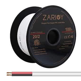 Zarivy 30m 20 Gauge 2 Conductors Red Black Wire with Fire Resistant CL2 ...