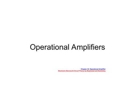 Image result for Operational Amplifiers Lecture