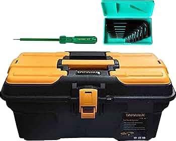 Taparia PTB16 Compact Plastic Tool Box with Organizer (Orange and Black ...