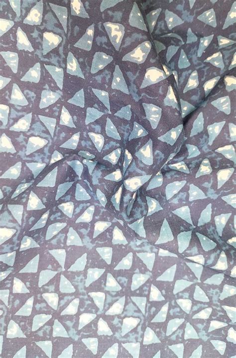 Shop the Exquisite Blue Indigo Block Printed Cotton Fabric (1 Mtr) for ...