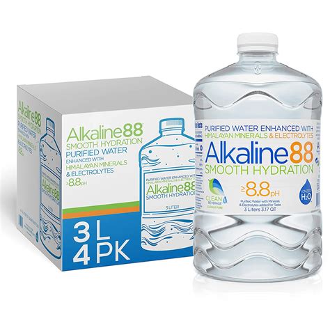 Alkaline88 Purified Ionized Water with Himalayan Minerals, 3-Liter (4 ...