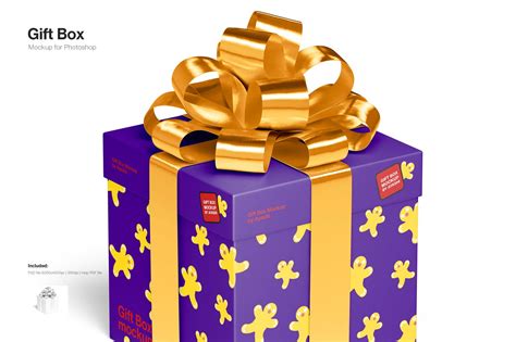高品质的新年圣诞节礼品礼物盒包装设计VI样机展示模型mockups - 云瑞设计