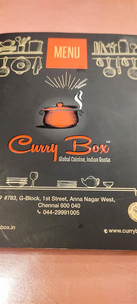 Menu at Curry Box, Chennai, G Block