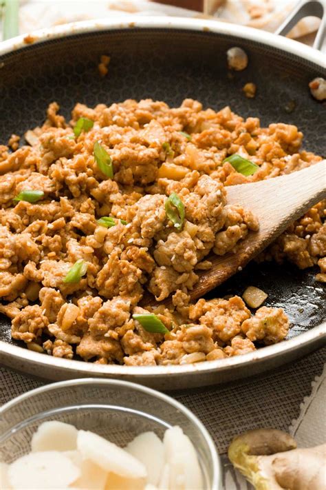 Sesame Ginger Asian Ground Chicken Filling