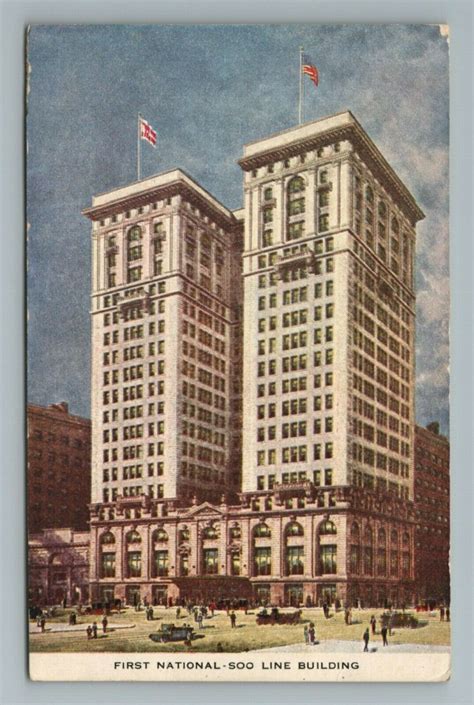 First National Soo Line Building Train Railway Railroad Vintage ...