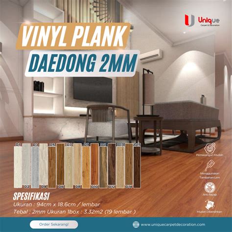 Jual Vinyl Plank Tebal 2mm / Vinyl Daedong Motif Kayu - D1 - Jakarta ...