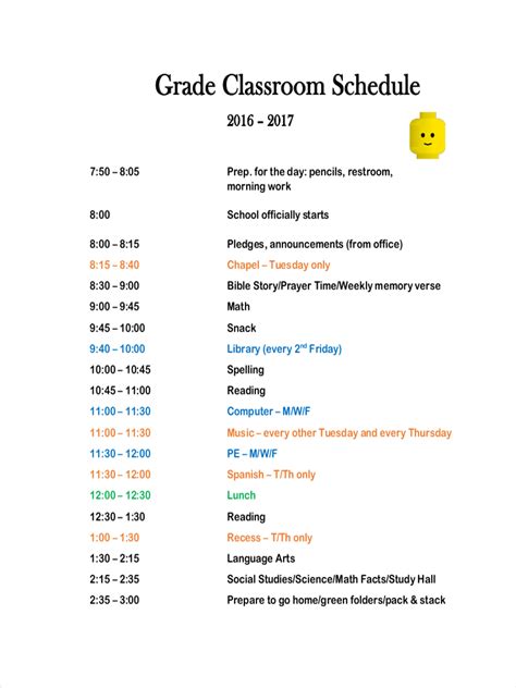 Image result for Classroom Computer Schedule Example