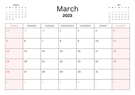 March 2023 Calendar - Template Free Download | Speedy Template