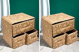 Kuber Industries Metalic Print 2 Layer 3-Drawer Foldable Drawer Units ...