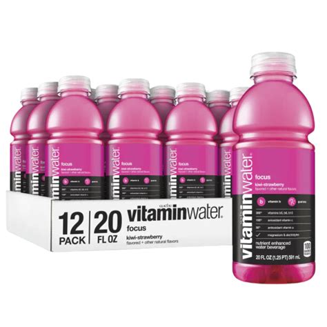 GLACÉAU VITAMIN WATER FOCUS KIWI STRAWBERRY 591mL – Canteen Canada