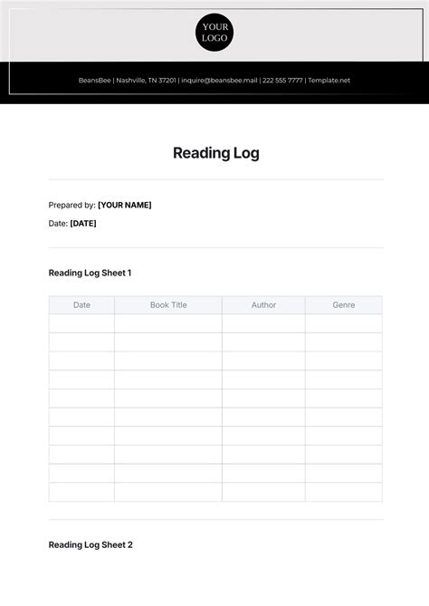 Free Reading Log Templates, Editable and Printable