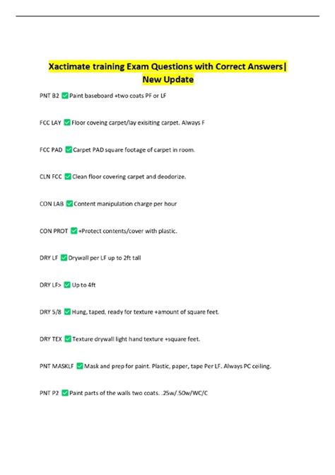 Xactimate training Exam Questions with Correct Answers| New Update ...
