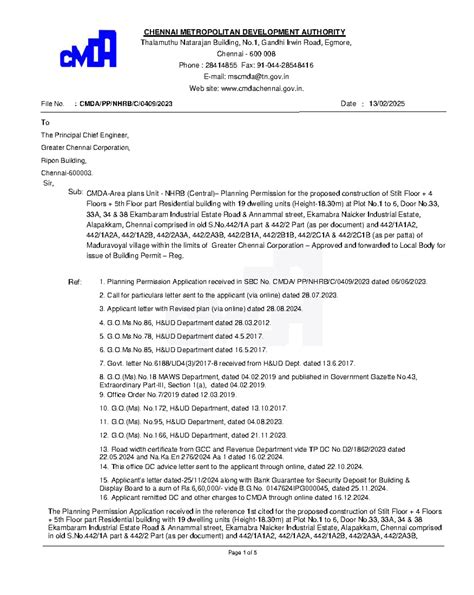 Approval Letter for Planning Permission - CMDA 2025 - Studocu
