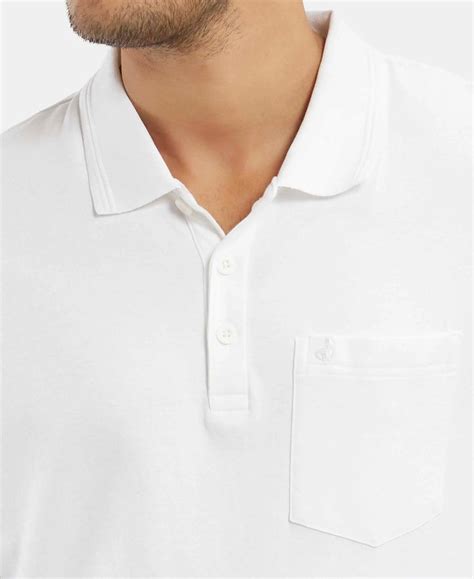 Buy Super Combed Cotton Rich Solid Half Sleeve Polo T-Shirt with Chest ...
