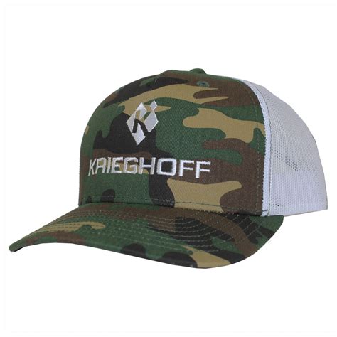 Krieghoff "Richardson" Trucker Hat, Green Camo/White | Krieghoff