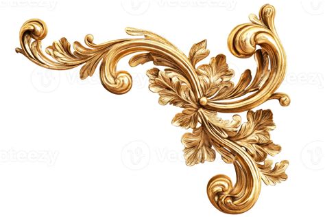 Elegant golden ornamental corner design with intricate details for ...