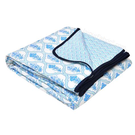 Jaal Darbar Blue Single Bed Dohar Blanket – JaipurFabric®