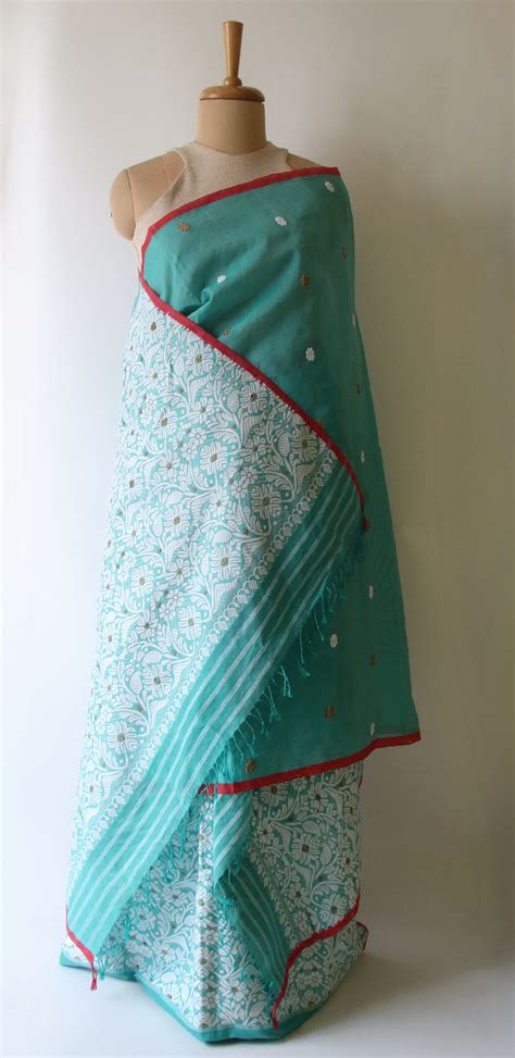 Teal Blue Cotton Silk Mekhela Chador Set – korobidesign