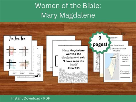 Mary Magdalene Bible Activity Pack: Kids Learning Games (digital ...