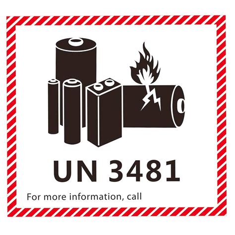 Hybsk 4.7" x 4.3" Lithium Ion Battery Transport Caution Warning Labels ...