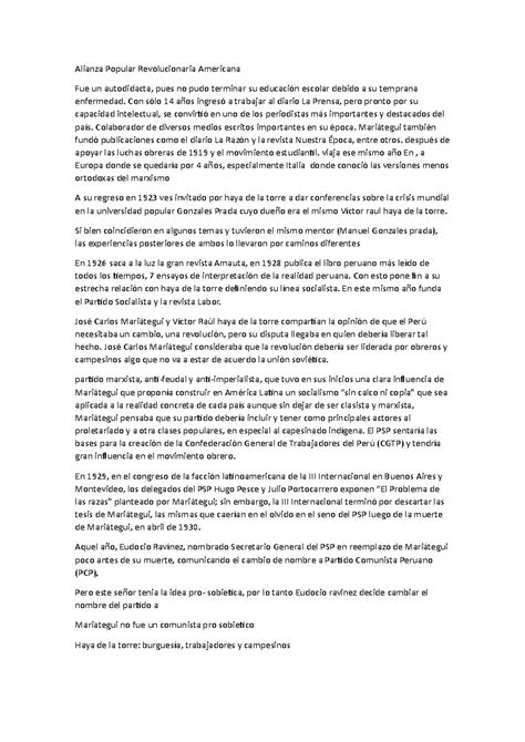 Alianza Popular Revolucionaria Americana - Con sólo 14 años ingresó a ...