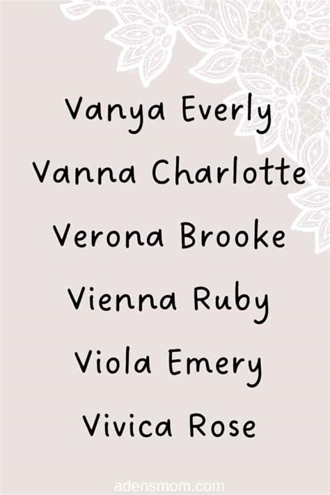 35+ Very Awesome "V" Girl Names [2025]