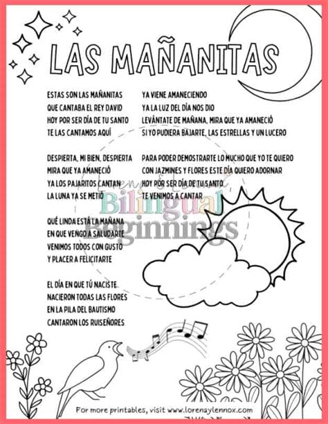 Happy Birthday Songs in Spanish: Free Printable Lyrics and Coloring ...