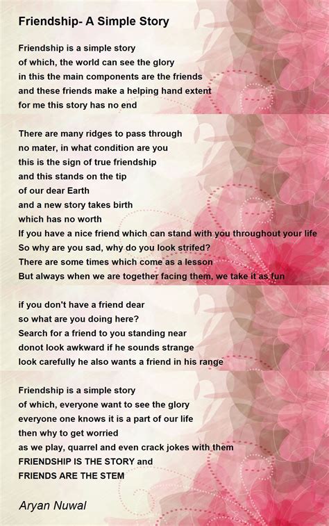 Friendship- A Simple Story Poem by Aryan Nuwal - Poem Hunter