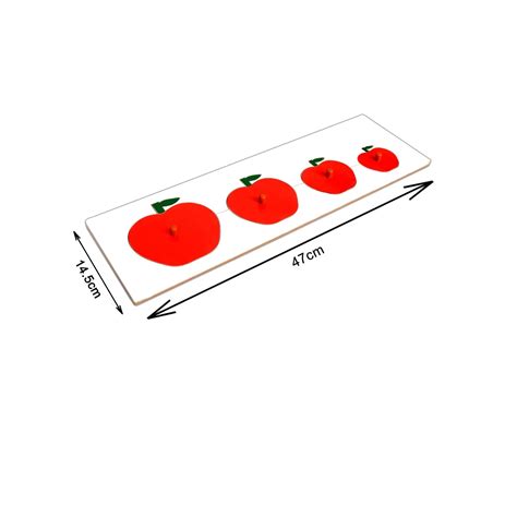 Buy Kidken Montessori Size Variation Inset Learning Board - Apple ...