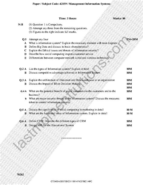 Sem7 mis-cbcgs dec19 - Questions paper - Paper / Subject Code: 42159 ...