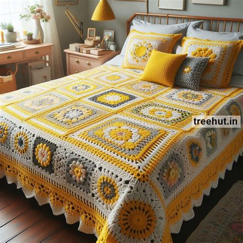 Sunflower Crochet Bedcover Ideas