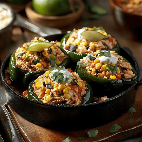 Oven-Roasted Poblano and Chicken-Stuffed Peppers - Simply Made Recipes