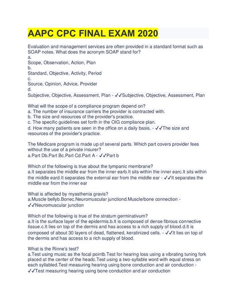 Aapc cpc final exam 2022 questions answers – Artofit