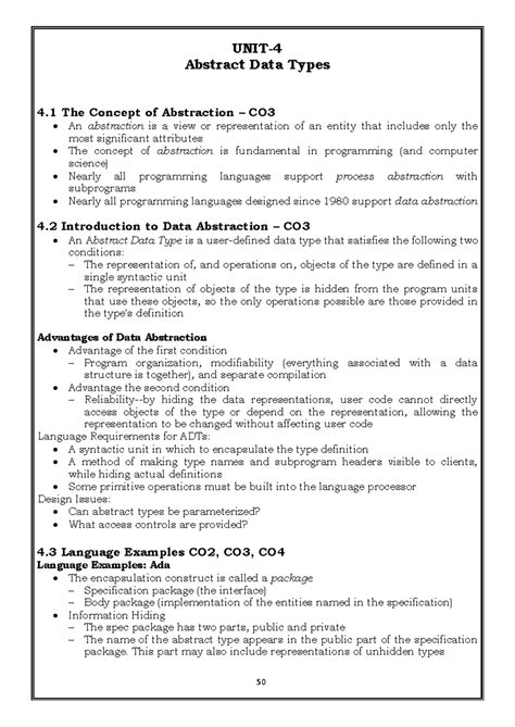 PPL Notes-UNIT-3- Abstrct Datatypes - UNIT- Abstract Data Types 4 The ...