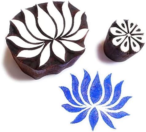 D L Craft Wooden Printing Blocks Rose Design Stamp use for Printing ...