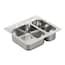 Moen 2000 Drop-In 25-in x 22-in Stainless Steel Double Offset Bowl 4 ...